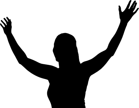 Elegant woman silhouette on transparent background for lifestyle concept