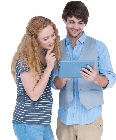 transparent couple discussing together informally with tablet - Download Free Stock Videos Pikwizard.com