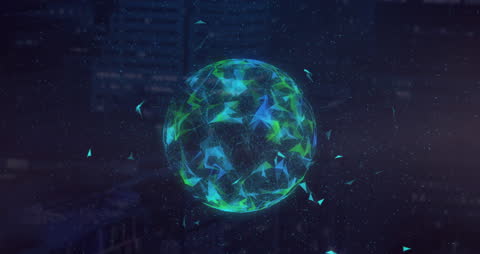 Digital Globe with Data Processing Animation