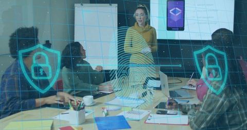 Team Learning Cybersecurity in Conference Room