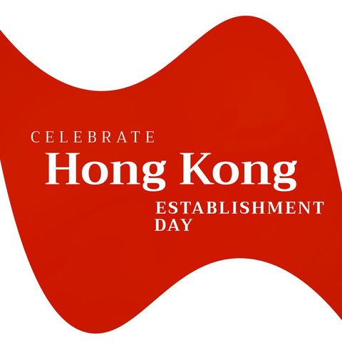 celebrate hong kong establishment day red and white background - Download Free Stock Templates Pikwizard.com