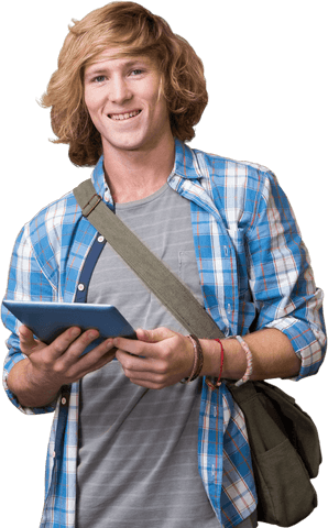 Modern Student Using Tablet with Transparent Background - Download Free Stock Videos Pikwizard.com