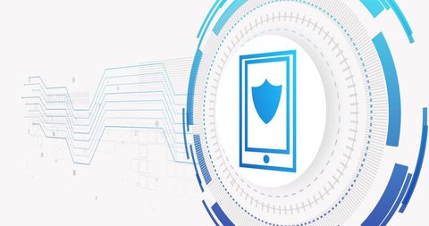 Digital Protection Concept Smartphone with Shield