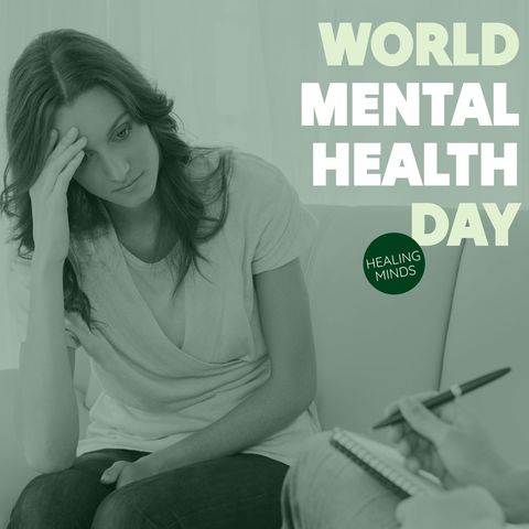 World mental health day awareness: woman seeking support