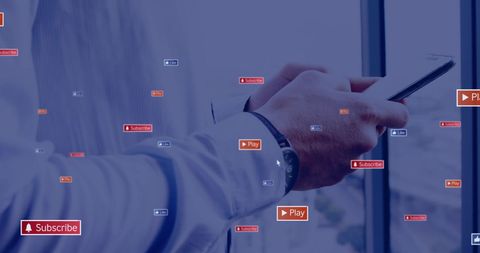 Businessman Using Tablet with Social Media Icons Overlay - Download Free Stock Images Pikwizard.com