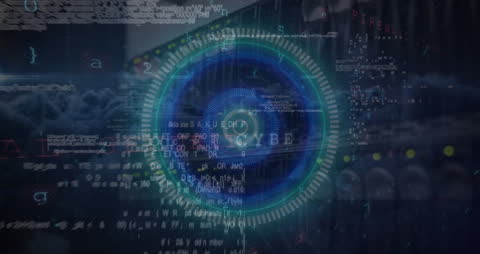 Digital Interface with Text and Scanning Scope Animation