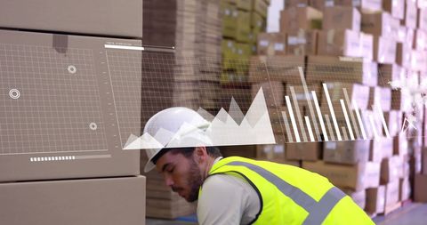warehouse data analysis with tradesmen worker - Download Free Stock Images Pikwizard.com