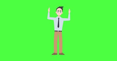 Animated Caucasian Man Gesturing on Green Screen Background - Download Free Stock Images Pikwizard.com