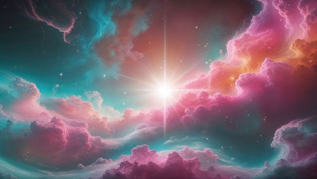 Stunning cosmic nebula with radiant central star