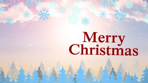Festive Merry Christmas Greeting with Winter Wonderland