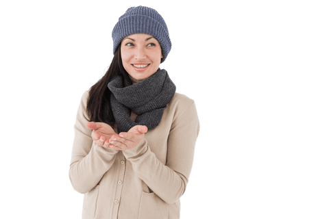cheerful woman with open hands embracing cold weather - Download Free Stock Videos Pikwizard.com