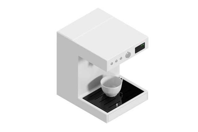 Transparent white coffee maker machine with a coffee cup - Download Free Stock Videos Pikwizard.com