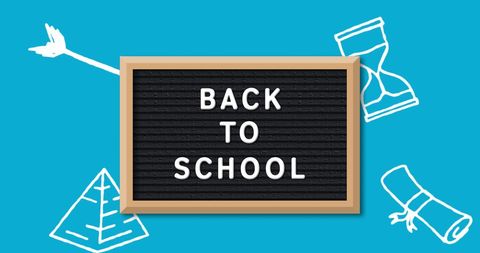 Back to school concept on blue background