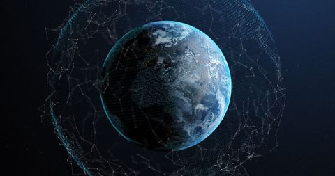 Planet Earth with Digital Network Connections on Dark Background - Download Free Stock Images Pikwizard.com