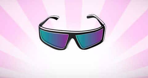 Stylish Sunglasses with Pink Gradient Sunburst Background - Download Free Stock Images Pikwizard.com