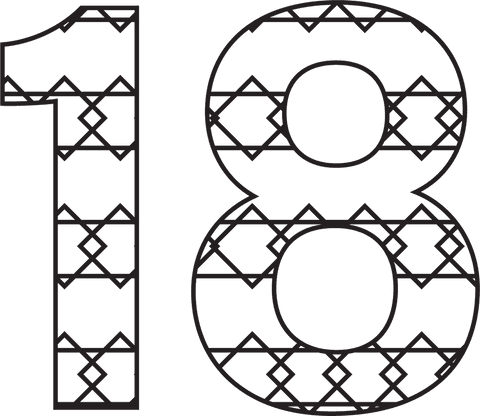 Patterned 18 Number on Transparent Background - Download Free Stock Videos Pikwizard.com