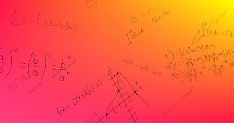 Mathematical Formulae on Vivid Pink Gradient Background - Download Free Stock Images Pikwizard.com