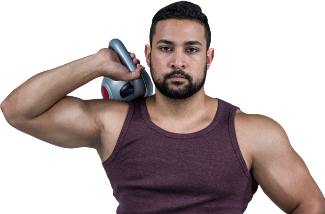 Muscular Man Holding Transparent Background Kettlebell Isolated - Download Free Stock Videos Pikwizard.com