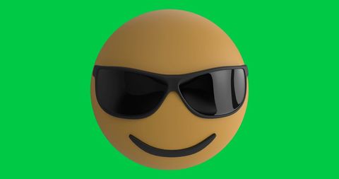 Cool Sunglasses Emoji on Green Background - Download Free Stock Images Pikwizard.com