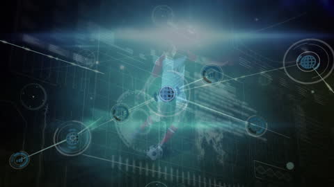 Futuristic Soccer Data Animation with Dynamic Connections