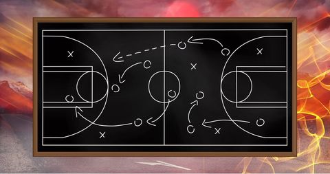 Basketball Game Strategy on Blackboard