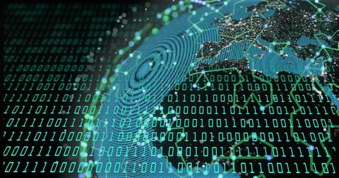 Binary Code with Digital Globe Symbolizing Global Data - Download Free Stock Images Pikwizard.com