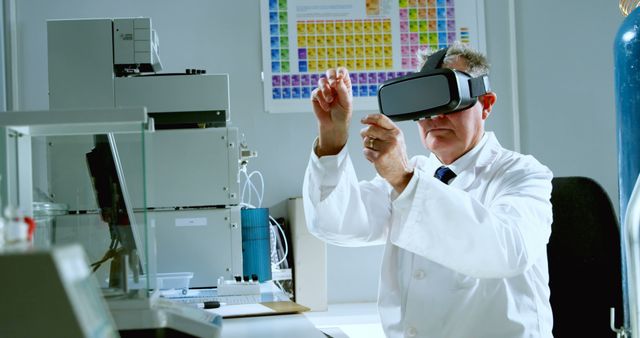 Scientist Using Virtual Reality Headset in a Laboratory - Download Free Stock Images Pikwizard.com