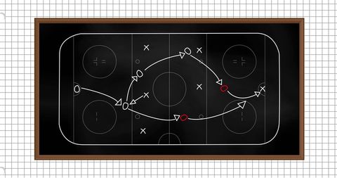 Ice Hockey Strategy Plan Drawn on Black Chalkboard - Download Free Stock Images Pikwizard.com