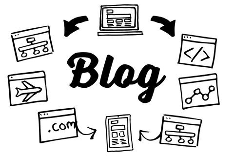 blog text with computer screen icons on transparent background - Download Free Stock Videos Pikwizard.com
