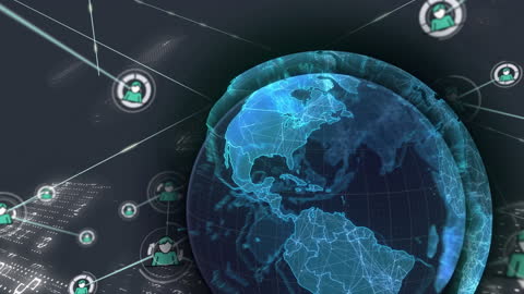 Global Network Connections with Digital Earth Animation