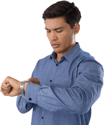 young businessman checking watch time transparent background - Download Free Stock Videos Pikwizard.com