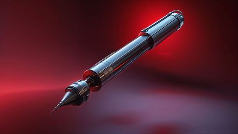 Futuristic Industrial Machinery Component Hovering in Red Light - Download Free Stock Images Pikwizard.com