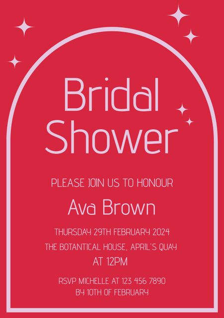 Vibrant Red Bridal Shower Invitation with Elegant Text Design - Download Free Stock Videos Pikwizard.com