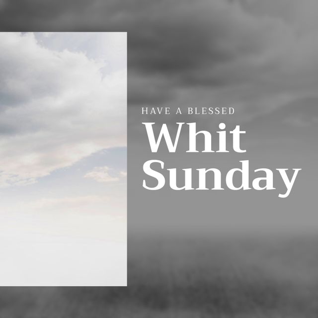 Whit Sunday Blessings with Blue Sky and Cloud Background - Download Free Stock Templates Pikwizard.com