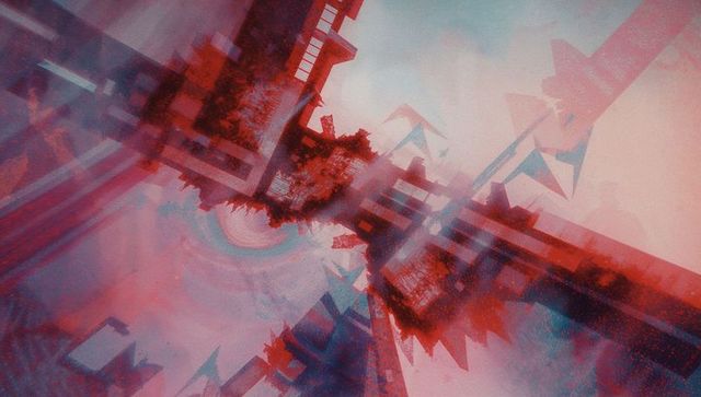 Futuristic Skyscrapers Swirling in Kaleidoscopic Vortex