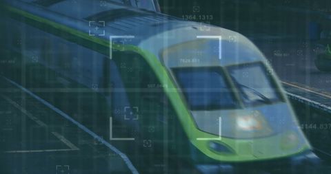 Futuristic Train Station Interface with Digital Data Overlay - Download Free Stock Images Pikwizard.com