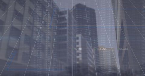 Financial Data Overlaying Urban Cityscape Symbolizing Global Finance
