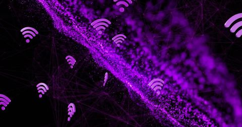 Digital Connectivity with Abstract WiFi Icons and Networks - Download Free Stock Images Pikwizard.com