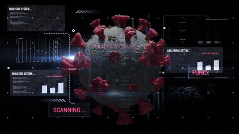 Virus Scanning Animation with Futuristic Data Visualization