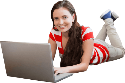 transparent image: student using laptop on library floor - Download Free Stock Videos Pikwizard.com
