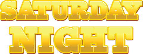 Vibrant Saturday Night Text with Transparent Background