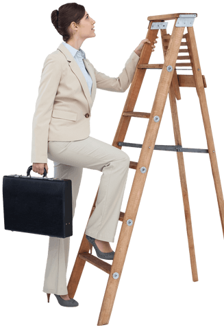 businesswoman climbing career ladder on transparent background - Download Free Stock Videos Pikwizard.com