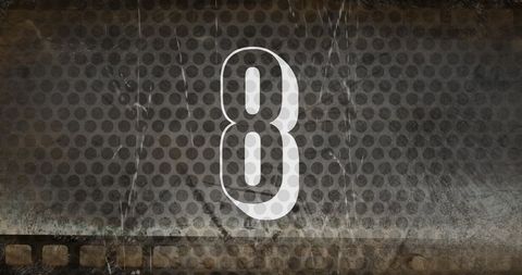retro movie countdown number eight with distressed background - Download Free Stock Images Pikwizard.com