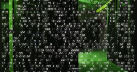 Digital data flow in server room environment