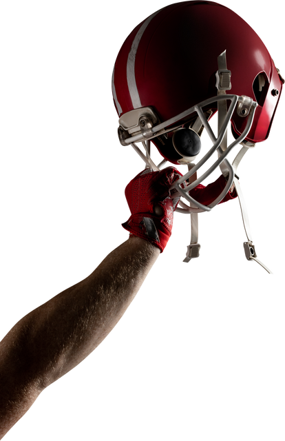 Transparent Arm Lifting American Football Helmet in Victory - Download Free Stock Videos Pikwizard.com