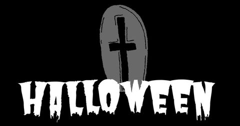 Halloween Graphic with Tombstone and Gothic Font Design
