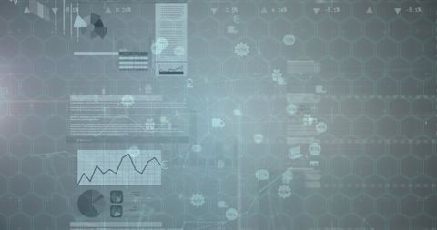 Futuristic Digital Interface with Financial Data and Graphs - Download Free Stock Images Pikwizard.com