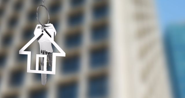 House Keychain with Skyscraper; Ideal for Real Estate, Home Ownership Concepts - Download Free Stock Images Pikwizard.com