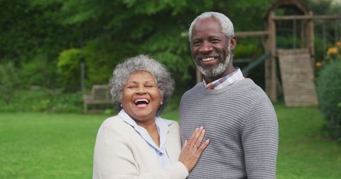 Joyful African American Senior Couple Laughing Together