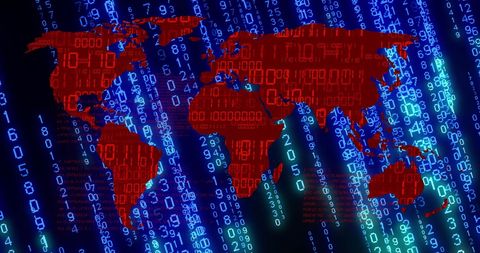 Global Data Flow Concept on Digital World Map Background - Download Free Stock Images Pikwizard.com